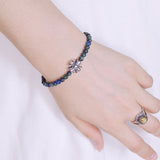 Men's Women Mixed Chrysocolla Lapis Sterling Silver Bracelet Cross Charm DiyNotion Handmade BR600