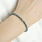 Men's Women Apatite Gold Pyrite Sterling Silver Bracelet Beads Clasp DiyNotion Handmade BR601