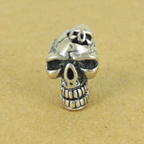 925 Sterling Silver Skull Baby Bead Charm Biker Jewerly WSP374 Wholesale: See Discount Coupons in Item Details