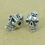 925 Sterling Silver Skull Baby Bead Charm Biker Jewerly WSP374 Wholesale: See Discount Coupons in Item Details