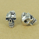 925 Sterling Silver Skull Baby Bead Charm Biker Jewerly WSP374 Wholesale: See Discount Coupons in Item Details