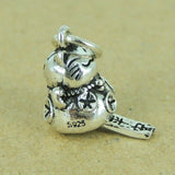 Sterling Silver 925 Stamped Vintage Protection Wealth Lucky Cat Maneki Neko Pendant  WSP375 Wholesale: See Discount Coupons in Item Details
