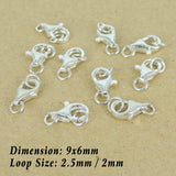 925 Sterling Silver Lobster Clasps Hooks 9x6mm DIY Jewelry Making WSP365 Wholesale: See Discount Coupons in Item Details
