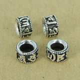 4 PCS Sterling Silver Charms Buddhism Mantra Beads Vintage WSP369X4 Wholesale: See Discount Coupons in Item Details