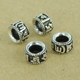 4 PCS Sterling Silver Charms Buddhism Mantra Beads Vintage WSP369X4 Wholesale: See Discount Coupons in Item Details