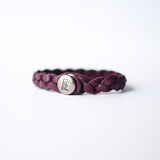Braided Leather Bracelet/Mulberry