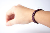 Braided Leather Bracelet/Mulberry