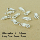 925 Sterling Silver Lobster Clasps Hooks 12x5.5mm DIY Jewelry Making WSP366 Wholesale: See Discount Coupons in Item Details
