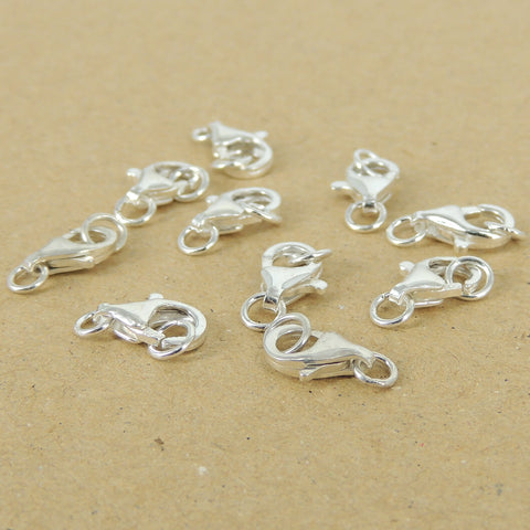925 Sterling Silver Lobster Clasps Hooks 9x6mm DIY Jewelry Making WSP365 Wholesale: See Discount Coupons in Item Details