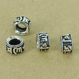 4 PCS Sterling Silver Charms Buddhism Mantra Beads Vintage WSP369X4 Wholesale: See Discount Coupons in Item Details