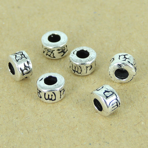 6 Pcs 925 Sterling Silver Bead Buddhism Barrel Jewelry Making WSP379X6 Wholesale: See Discount Coupons in Item Details