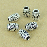 6 Pcs Sterling Silver Beads Barrel Charms Vintage Jewelry Making WSP380X6 Wholesale: See Discount Coupons in Item Details
