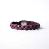 Braided Leather Bracelet/Mulberry