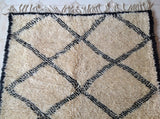 BENI OURAIN. Vintage Moroccan Rug. Wool Beni Ourain Carpet. Modern Design.