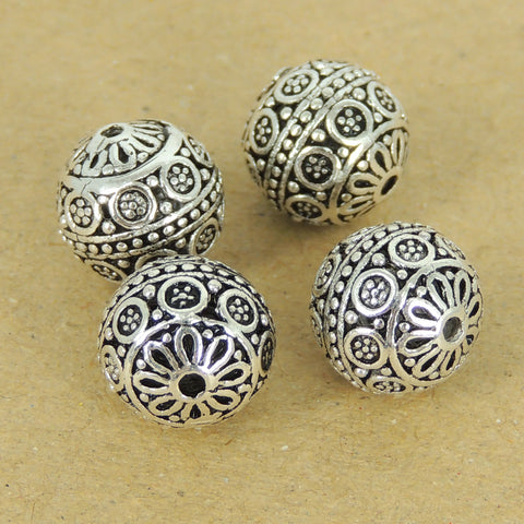 4 PCS 925 Sterling Silver Round Bead Vintage WSP387X4 Wholesale: See Discount Coupons in Item Details