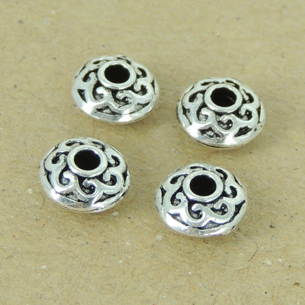 4 PCS 925 Sterling Silver Spacers Vintage WSP395X4 Wholesale: See Discount Coupons in Item Details