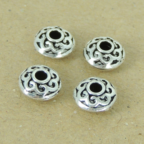 4 PCS 925 Sterling Silver Spacers Vintage WSP395X4 Wholesale: See Discount Coupons in Item Details