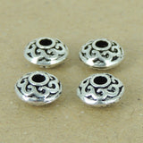 4 PCS 925 Sterling Silver Spacers Vintage WSP395X4 Wholesale: See Discount Coupons in Item Details