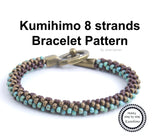 Kumihimo 8 strands bracelet pattern