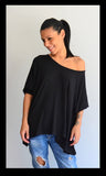 Summer Tunic Top/Loose Tunic /Woman black tunic/Plus size tunic/Black tunic top/Oversized tunic