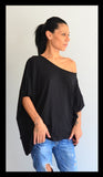Summer Tunic Top/Loose Tunic /Woman black tunic/Plus size tunic/Black tunic top/Oversized tunic
