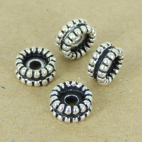 4 PCS 925 Sterling Silver Spacers Vintage WSP390X4 Wholesale: See Discount Coupons in Item Details