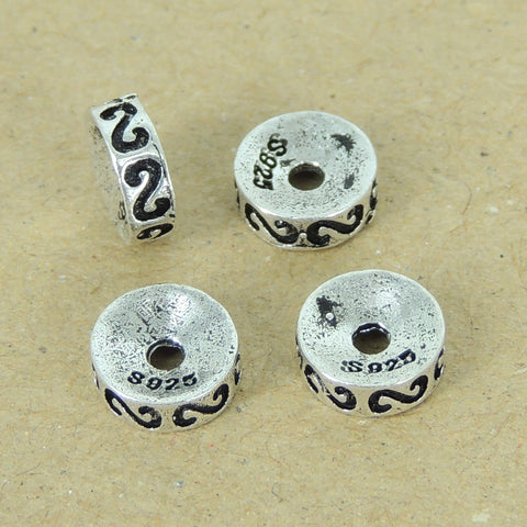 4 PCS 925 Stamp Sterling Silver Spacers Vintage Celtic WSP392X4 Wholesale: See Discount Coupons in Item Details