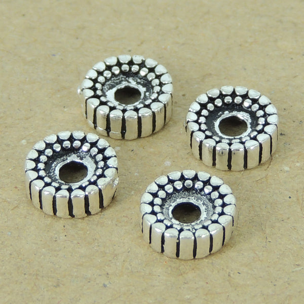 4 PCS 925 Sterling Silver Spacers Vintage WSP393X4 Wholesale: See Discount Coupons in Item Details