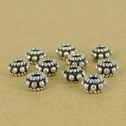 10 PCS 925 Sterling Silver Spacers Beads Vintage WSP397X10 Wholesale: See Discount Coupons in Item Details