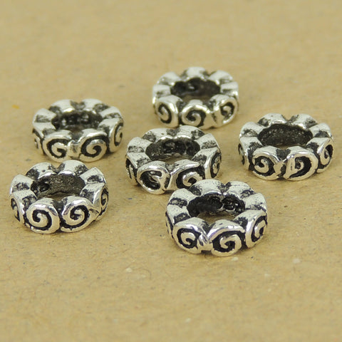 6 PCS 925 Sterling Silver Spacers Vintage WSP399X6 Wholesale: See Discount Coupons in Item Details