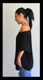 Summer Tunic Top/Loose Tunic /Woman black tunic/Plus size tunic/Black tunic top/Oversized tunic