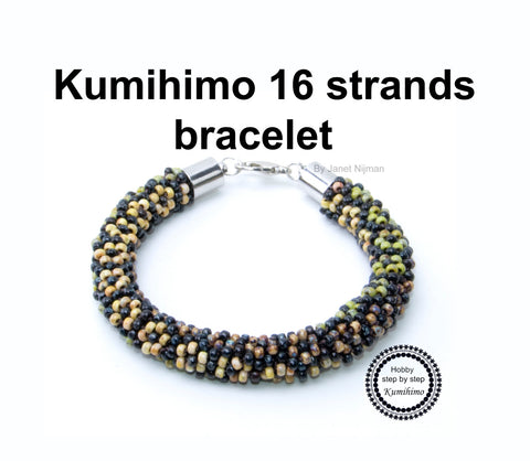 Kumihimo pattern tutorial flower bracelet (neckless)  16 strands