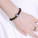 Men's Women Golden Obsidian Bracelet 925 Sterling Silver Indian Skull DiyNotion Handmade BR610