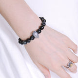 Men's Women Mixed Brown Blue Tiger Eye Bracelet 925 Sterling Silver Indian Skull DiyNotion Handmade BR611