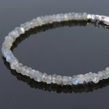 Men's Women Labradorite Sterling Silver Bracelet 925 Spacer Clasp Handmade DiyNotion BR616