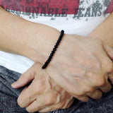 Men's Women Matte Black Onyx 925 Sterling Silver Bracelet Bead Clasp Gemstone DiyNotion Handmade BR581