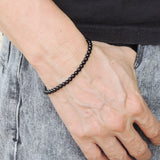 Men's Women Black Onyx 925 Sterling Silver Bracelet Bead Clasp Gemstone DiyNotion Handmade BR617