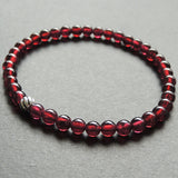 Men's Women Garnet Sterling Silver Bracelet AAA Gemstone 925 Round Bead DiyNotion Handmade BR620