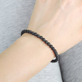 Men's Women Lava Rock Sterling Silver Bracelet 925 Beads & Clasp DiyNotion Handmade BR615