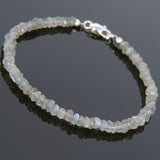 Men's Women Labradorite Sterling Silver Bracelet 925 Spacer Clasp Handmade DiyNotion BR616