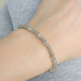 Men's Women Labradorite Sterling Silver Bracelet 925 Spacer Clasp Handmade DiyNotion BR616