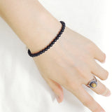 Men's Women Matte Black Onyx 925 Sterling Silver Bracelet Bead Clasp Gemstone DiyNotion Handmade BR581