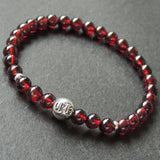 Men's Women Garnet Sterling Silver Bracelet AAA Gemstone 925 Bead Spacers DiyNotion Handmade BR621