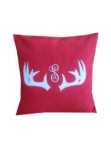 Unusual Birthday gifts for men, Monogram Red Pillows, Red Personalized Sofa Pillows, House Decor, Cabin Decor
