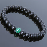 Men's Women Matte Black Onyx Malachite Bracelet Healing Gemstone DiyNotion Handmade BR625