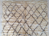 BENI OURAIN 14'10"x6'5"Vintage Moroccan Rug. Wool Beni Ourain Carpet. Modern Design.