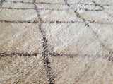 BENI OURAIN 14'10"x6'5"Vintage Moroccan Rug. Wool Beni Ourain Carpet. Modern Design.