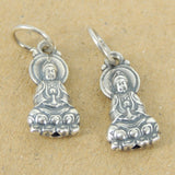 2 PCS 925 Sterling Silver Buddha Pendant 8x16mm Vintage Protection WSP403X2 Wholesale: See Discount Coupons in Item Details