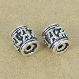 2 PCS 925 Sterling Silver Buddhism Mantra Bead Protection Vintage Barrel WSP405X2 Wholesale: See Discount Coupons in Item Details