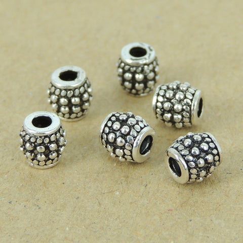 6 PCS 925 Sterling Silver Barrel Beads Vintage WSP406X6 Wholesale: See Discount Coupons in Item Details